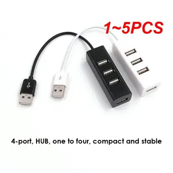 1-5 Шт. 4-портовый USB-концентратор, мини-USB-разветвитель, концентратор, адаптер, Черный Высокоскоростной концентратор, USB 2.0 Адаптер для ПК, компьютерные аксессуары