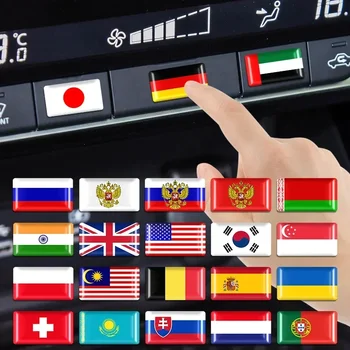 10ШТ 3D эпоксидная наклейка для декора рулевого колеса, наклейки для стайлинга автомобилей, наклейки для интерьера Бразилии, Словакии, Индии, Бельгии, Значка флага Коста-Рики
