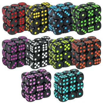 16-миллиметровый игровой кубик D6 с закругленными углами, шестигранный кубик для DND, RPG, настольной игры или обучения математике
