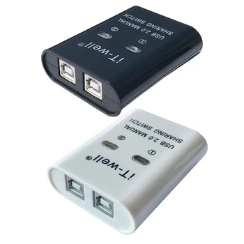 2 в 1, Общий доступ к принтеру, USB, 2-портовый разветвитель-концентратор с ручным переключением Kvm