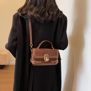 2023 модный бренд, новые поступления, однотонная женская одежда из искусственной кожи в стиле пэчворк, сумка через плечо, мини-квадратная сумка для вечеринки, винтажная сумка во французском стиле