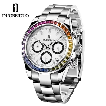 2023 Новые мужские часы DUOBEIDUO Роскошные Автоматические часы с датой Мужские кварцевые часы для мужчин бренда Chronograph Japan VK63 Sapphire