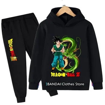 2024 Новые толстовки Dragonball Son-Goku, толстовки для мальчиков, комплект детской одежды, пуловер, спортивный костюм для бега, комплект толстовок для девочек, 2 штуки