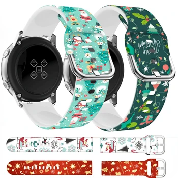 20мм 22мм Рождественский Элемент Силиконовый Ремешок Для Samsung Galaxy Watch 6/5/4/Huawei Watch 4/3/GT4/3 Браслет Amazfit GTS/GTR Ремешок