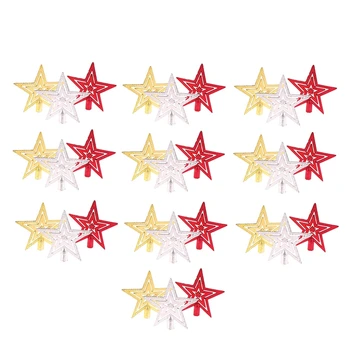 30ШТ подвесных праздничных декоративных поделок со звездами, 5-остроконечная звезда, подвесное украшение, подвеска с пентаграммой, детали для гирлянды