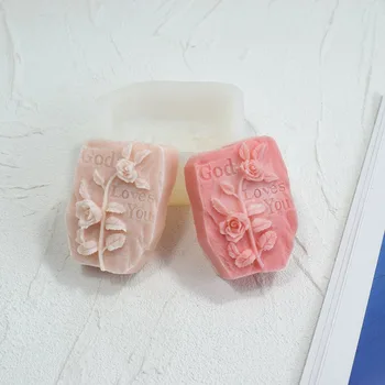 3D Рельефное Розовое мыло Силиконовая форма Цветы Ароматическое мыло Ремесла Изготовление Шоколадного Десерта Форма для выпечки Свечей Подарочный Орнамент ручной работы