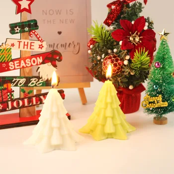 3D Рождественская свеча Силиконовая форма для изготовления елочных свечей с плоской вершиной Своими руками Мыло ручной работы Инструменты для выпечки из гипсовой смолы Рождественские праздничные подарки