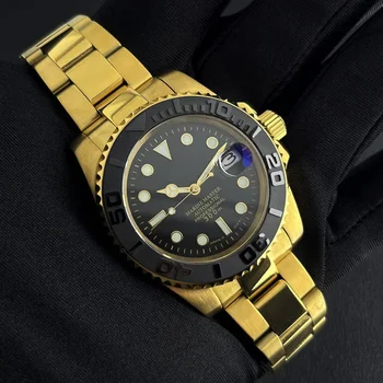 40 мм Корпус Из Черного Золота Case C3 Glow Watch NH35 Watch mods Механические Часы Аксессуары Индивидуальный Циферблат Часов