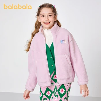 Balabala/ Детская Куртка Для девочек Из Флиса, Осенне-Зимняя Теплая Повседневная Одежда, Градиентная куртка Принцессы