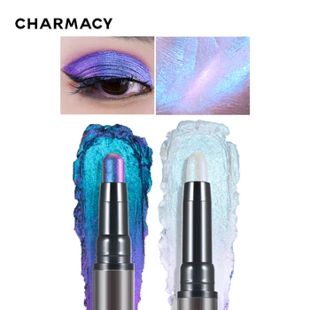 CHARMACY 2 в 1 Duochrome Eyeshadow Pen 6 цветов, Высокопигментированные блестящие Водостойкие тени для век, Стойкий Металлический макияж