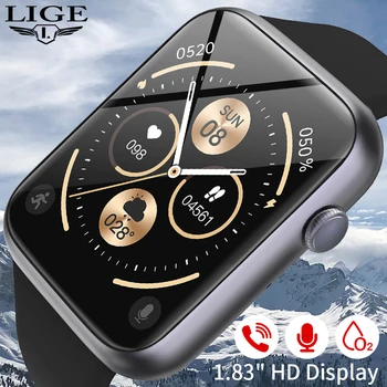 LIGE 1,83 ”Мужские Смарт-часы Bluetooth Call Voice Assistant Быстрый Ответ На сообщения Мужские Часы с пользовательским циферблатом Smartwatch 2023