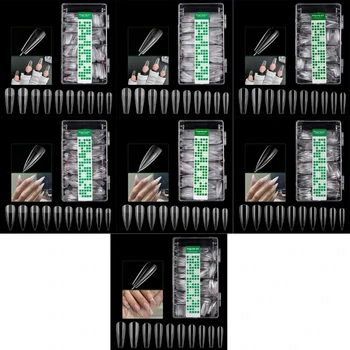 Q1QD 500 шт. / Пакет Экстра Прямые Типсы Для Ногтей Длинный Квадратный Гроб Накладные Ногти C-Изогнутые ABS Накладные Ногти Маникюрный Салон Инструменты Для Дизайна Ногтей