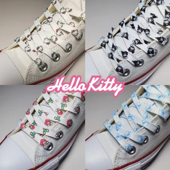 Sanrio Hello Kitty MyMelody Шнурки Для Кроссовок С Милыми Животными, Шнурки Для Кроссовок С Граффити, Женские Модные Повседневные Шнурки Для Обуви, Аксессуары, Подарки