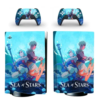 Sea of Stars Наклейка на Обложку Диска PS5, Наклейка-Наклейка для Консоли и 2 Контроллеров, Виниловая Наклейка на Обложку Диска PS5