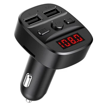 T60 Автомобильное Двойное USB Зарядное Устройство Bluetooth 5,0 FM-Передатчик Автомобильный Аудио MP3-Плеер TF Карта Автомобильный Комплект 3.1 A Автомобильная Быстрая Зарядка