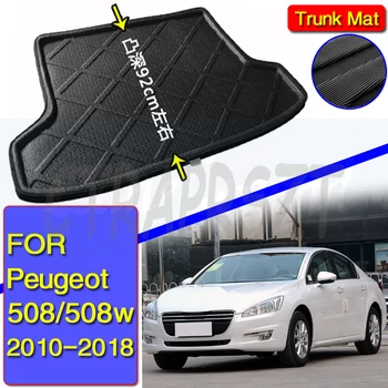 Автомобильные коврики в багажник для Peugeot 508 SW 508SW 2010 ~ 2018, Ковровые покрытия, грязь, коврики в багажник, накладки для хранения, аксессуары для интерьера авто