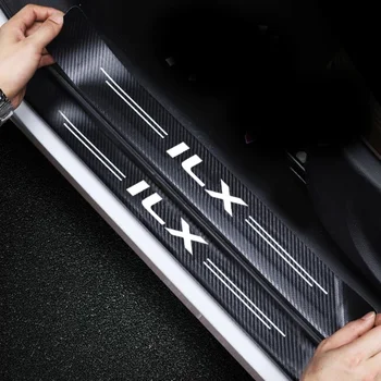 Автомобильные накладки на пороги, защитные наклейки на пороги для Acura ILX с логотипом из углеродного волокна, задний бампер багажника, наклейки Gurad с защитой от царапин