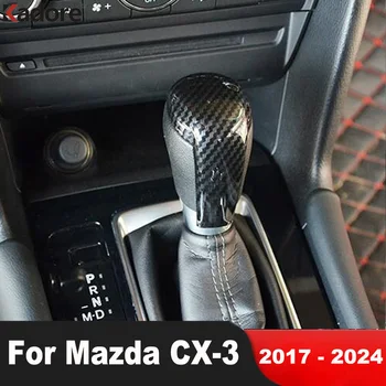 Аксессуары для интерьера Mazda CX-3 CX3 2017 2018 2019 2020 2021 2022 2023 2024 Отделка Головки Ручки Переключения Передач Автомобиля Из Углеродного Волокна