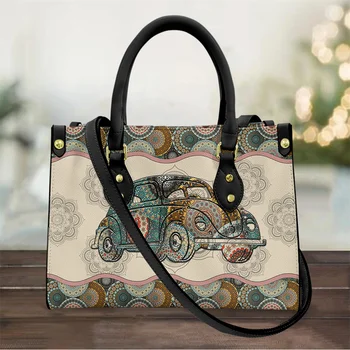 Африканское племя с принтом классических автомобилей, модные Кожаные сумки через плечо, женская высококачественная ручная сумка, сумка через плечо для девочек-подростков