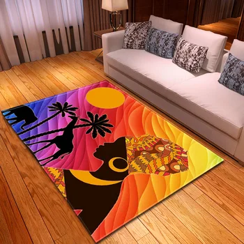 Большие ковры с 3D-принтом в скандинавском стиле, Красивый ковер с принтом в Африканском стиле для женщин, Коврик для пола в спальне, гостиная
