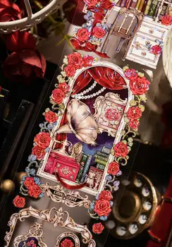 Винтажная Красная роза С ароматом книги, Васи, Скотч для изготовления открыток, наклейки для скрапбукинга 