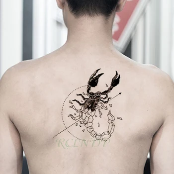 Водонепроницаемая временная татуировка стрела скорпиона наклейка насекомого животного флэш-тату поддельная татуировка большие татуировки для женщин мужчин леди