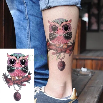 Водонепроницаемая временная татуировка, наклейка с изображением милой Совы, животного, поддельная татуировка, флэш-татуировка, татуировка на руку, ногу, плечо, тату для детей, девочек, женщин, мужчин