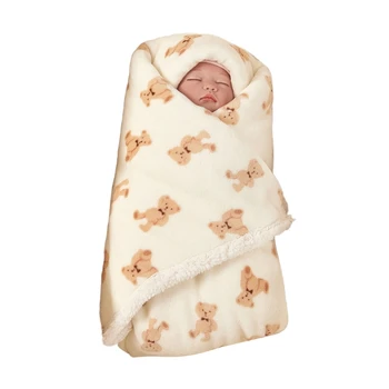 Двухслойное постельное белье для новорожденных, дышащее приемное одеяло на осень-зиму