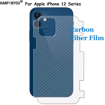 Для Apple iPhone 12 mini Pro Max 3D Прозрачная Задняя пленка из Углеродного Волокна Stiker Screen Protector (не стекло)