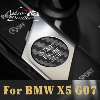 Для BMW X5 G07 Крышка Кнопки Запуска И Остановки Двигателя Автомобиля Наклейка Из Настоящего Углеродного Волокна