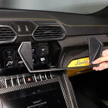 Для Lamborghini URUS 2018-2021 настоящая Карбоновая Центральная Консоль Автомобиля, Навигационный Экран, Рамка, Накладка, Наклейка, автомобильные аксессуары