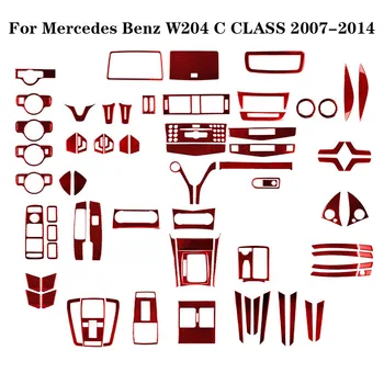Для Mercedes Benz W204 W205 W211 W203 C E GLA GLC 2007-2014 Красные Наклейки Из Углеродного Волокна Декоративные Аксессуары Для Интерьера Автомобиля