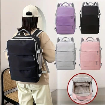Женский рюкзак для путешествий, Водоотталкивающий противоугонный Стильный повседневный рюкзак, сумка с багажным ремнем, USB-порт для зарядки, рюкзак