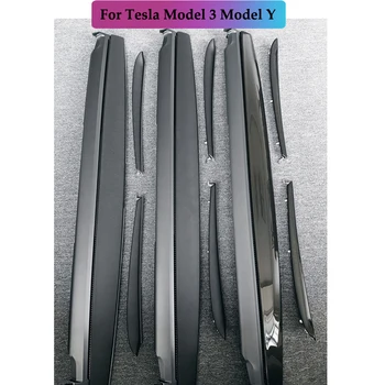 Замена центральной консоли из настоящего углеродного волокна, крышки приборной панели, отделки дверей в сборе для Tesla Model 3 Model Y 2020 2021 2022