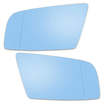 Зеркальное стекло с подогревом и опорной пластиной Боковое зеркало заднего вида, синее для BMW 525i 528i 530i 2004-2009 годов выпуска