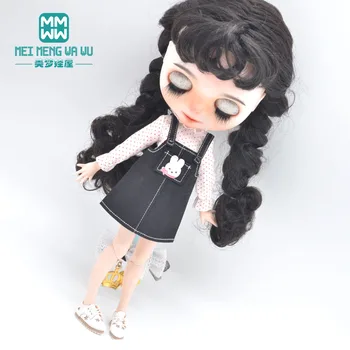Игрушки Кукольная одежда Blyth OB Doll Модная рубашка с высоким воротом, юбка с мультяшным ремешком