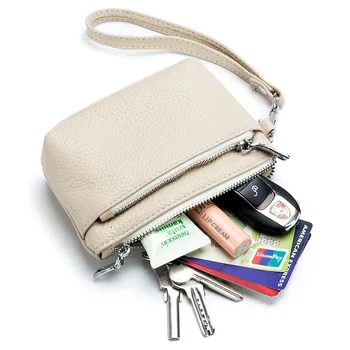 Клатч-кошелек из натуральной кожи, сумки-портмоне из воловьей кожи, маленький кошелек для монет, держатель для карт, сумка для ключей, Губная помада, чехол для хранения наушников для женщин