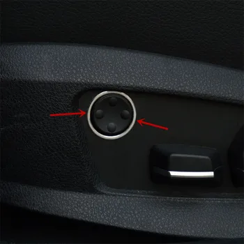 Кнопка регулировки внутреннего сиденья, Декоративная отделка крышки, 2 шт. для BMW 5 серии F10, полоса из алюминиевого сплава, блестки, 3D наклейка