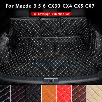 Кожаный Коврик Для Заднего Багажника Mazda 3 5 6 CX30 CX4 CX5 CX7 Защита Багажника От Полного Покрытия Грузовой Ковровой Подкладки Анти Грязный Коврик