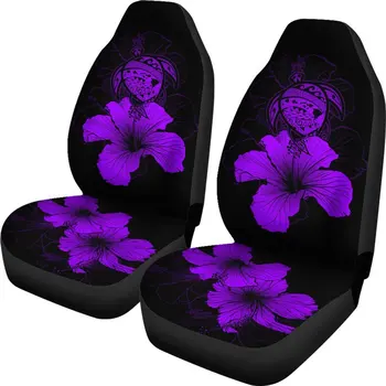 Комплект чехлов для автомобильных сидений Hawaii Hibiscus, 2 шт., Автомобильные аксессуары, Автомобильные коврики - Карта черепахи - Фиолетовый