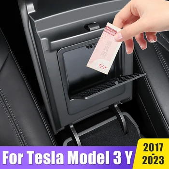 Коробка-органайзер на центральной консоли автомобиля для Tesla Model 3 Y 2017 2018 2019 2020 2021 2022 2023, Подлокотник, Скрытый ящик для хранения, контейнер