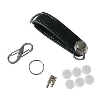 Модный чехол для ключей от автомобиля, сумка-футляр, держатель кошелька, цепочка для ключей, кольцо для кошелька, карманный органайзер для ключей, умный кожаный брелок для ключей, черный.