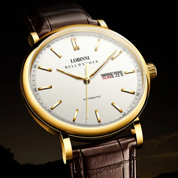 Мужские часы LOBINNI, Япония, MIYOTA, автоматический механический механизм, Роскошные брендовые мужские часы, многофункциональные сапфировые часы L12025M