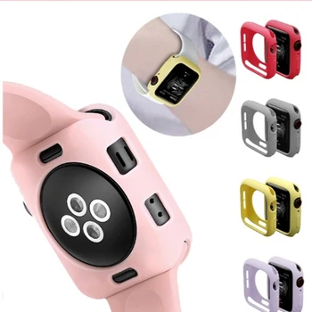 Мягкий Силиконовый чехол Candy для Apple Watch 5 4 3 2 1 Чехол для защиты экрана iWatch 4 5 40 мм 44 мм 42 Мм 38 мм Бампер для часов