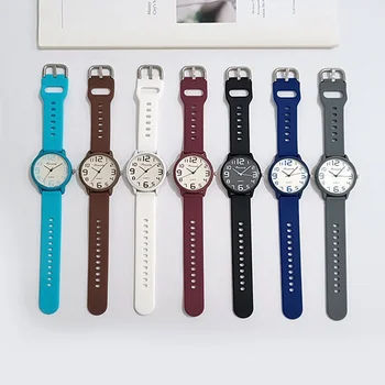 Набор женских модных силиконовых часов в минималистичном стиле с большим количеством цифр, женские кварцевые наручные часы с большим циферблатом, повседневные подарки в виде часов