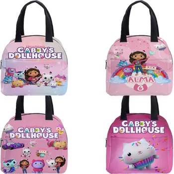 Новая сумка для ланча в кукольном домике Gabby's для детей, детская портативная коробка для ланча, милые мультяшные студенческие сумки для ланча, сумка для изоляции продуктов питания