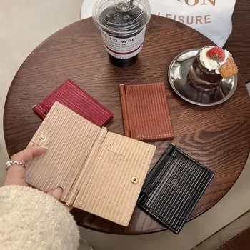 Новый Модный Универсальный Простой вертикальный кожаный бумажник с застежкой-молнией, маленький нулевой кошелек, однотонный студенческий бумажник для карт