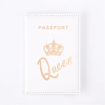 Обложки для паспорта из черной и белой кожи несколько короны документ держатель путешествия обложка для паспорта искусственная паспортной книжки, обложка для паспорта