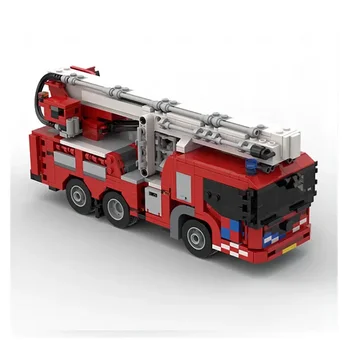 Пожарная машина, подъемник для воздушной рабочей платформы MOC-55291, Модель сращивания строительных блоков, 864 шт., подарок на День рождения для детей, Рождественская игрушка в подарок