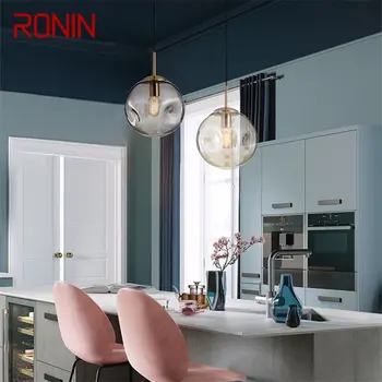 Простой подвесной светильник RONIN Nordic, современные круглые светодиодные лампы, светильники для украшения домашнего бара